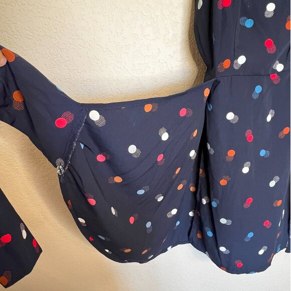 LUSH Faux Wrap Polka Dot Mini Dress size X-Small - Picture 5 of 9